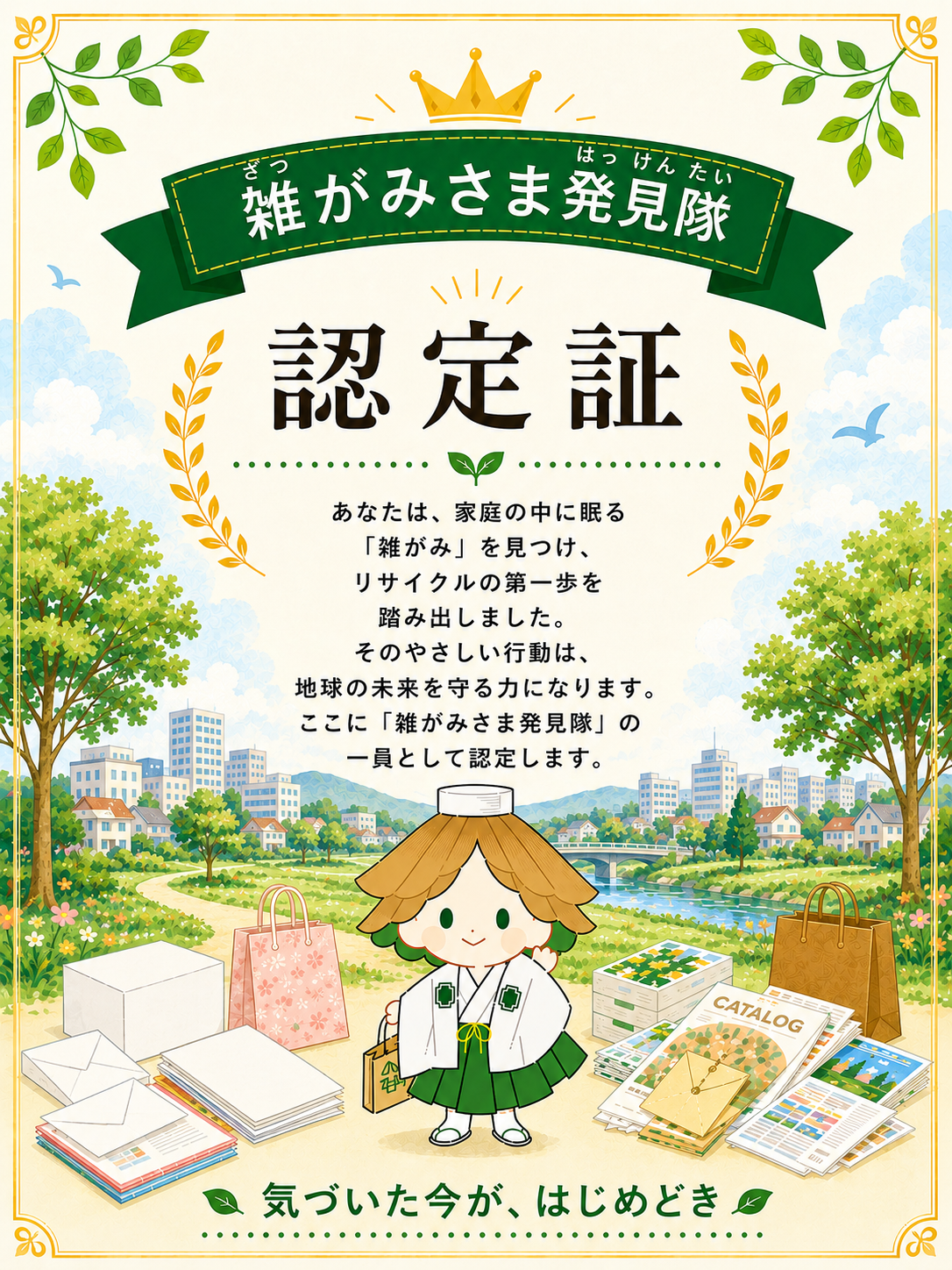 雑がみさま発見隊　認定証